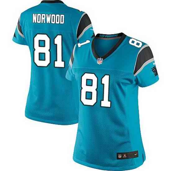Nike Panthers #81 Nike Panthers #81 Kevin Norwood Black Team Color Women Stitched NFL Jersey Blue Team Color Women Stitched NFL Jersey